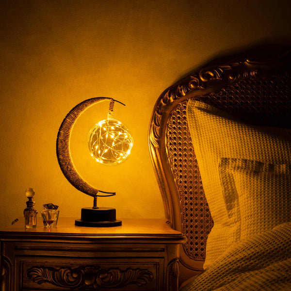 LunarGlow - Lampe de Table Lune Magique pour une Ambiance Féerique