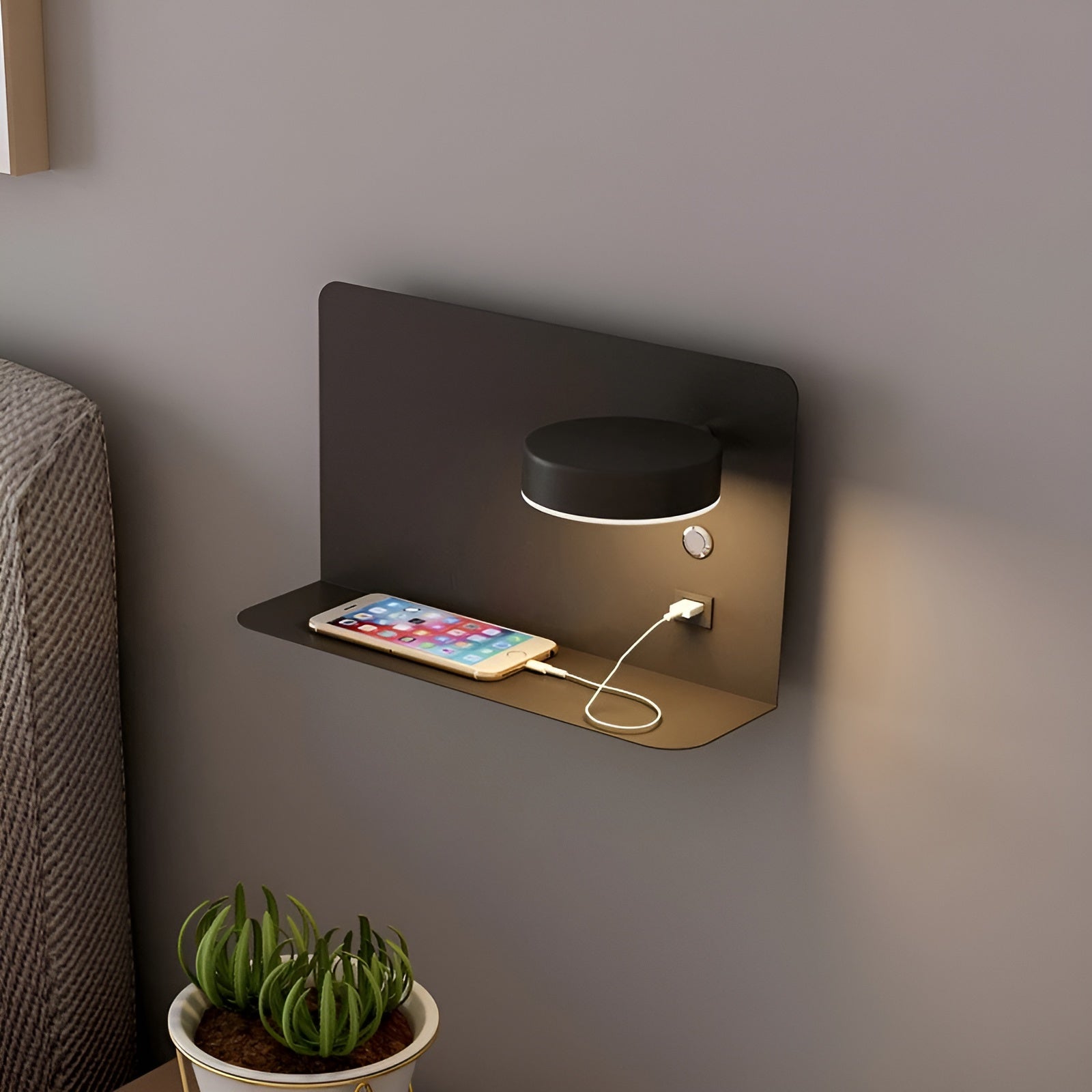 LumiCharge | Élégante Applique Murale Design LED Rechargeable avec USB 3