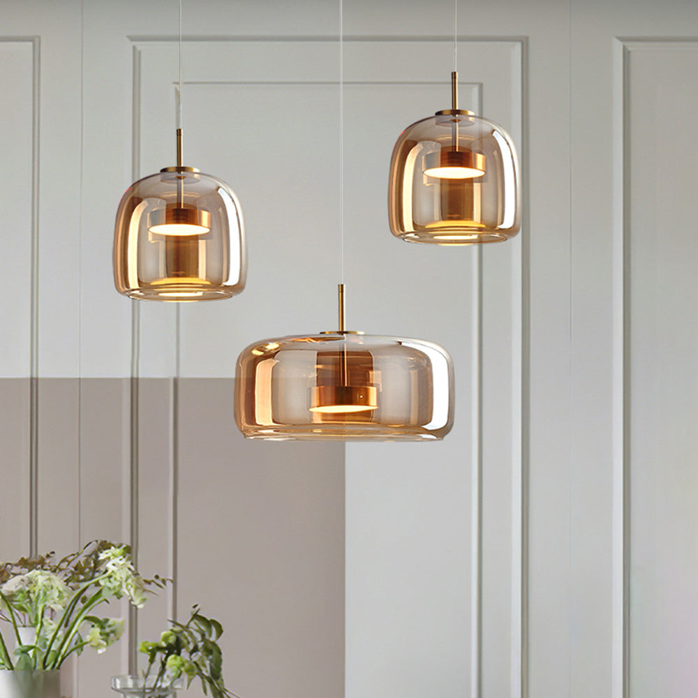 LumièreDorée | Élégante Lampe Suspendue Rétro en Métal et Verre 2