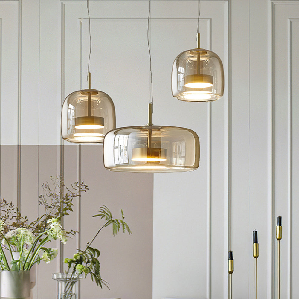 LumièreDorée | Élégante Lampe Suspendue Rétro en Métal et Verre 6