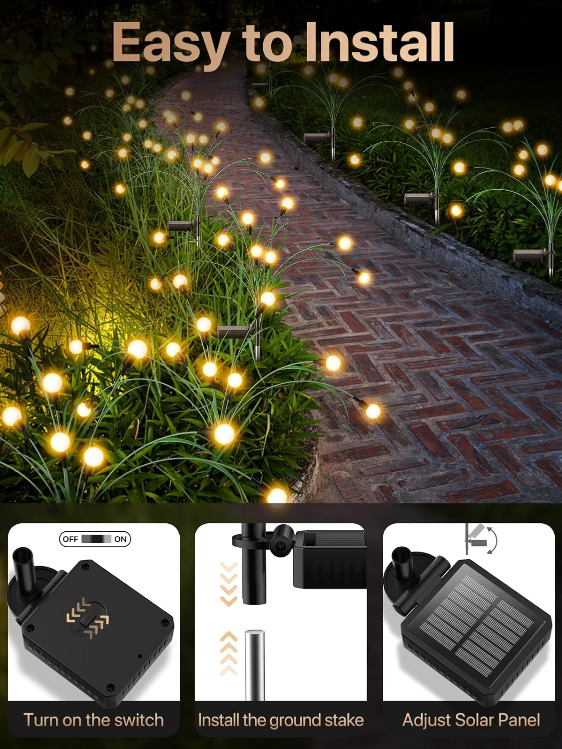 LumièreLuciole | Élégante Lampe Solaire de Jardin avec 10 LED 6