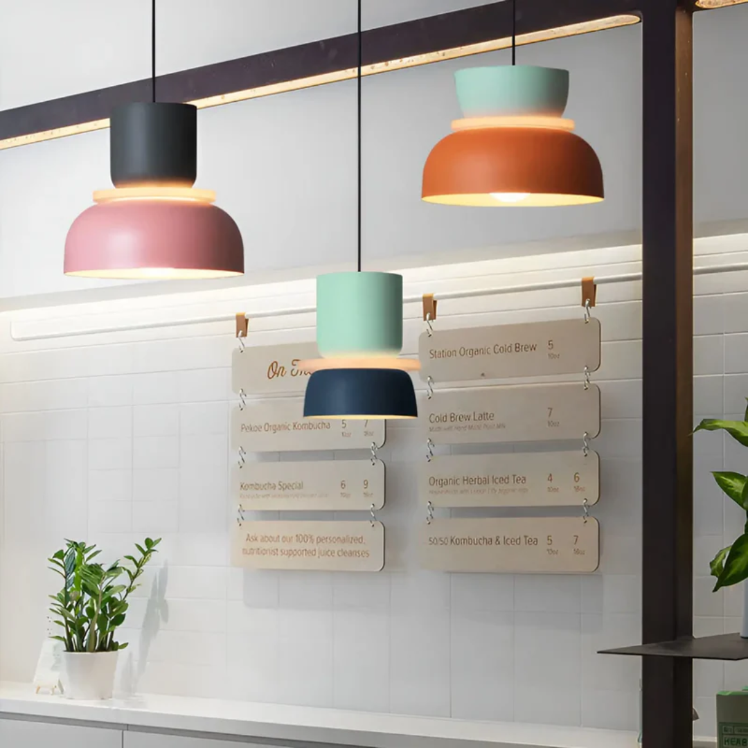 LumièreMacaron | Élégante Suspension LED Colorée pour Luminaire Chambre 9