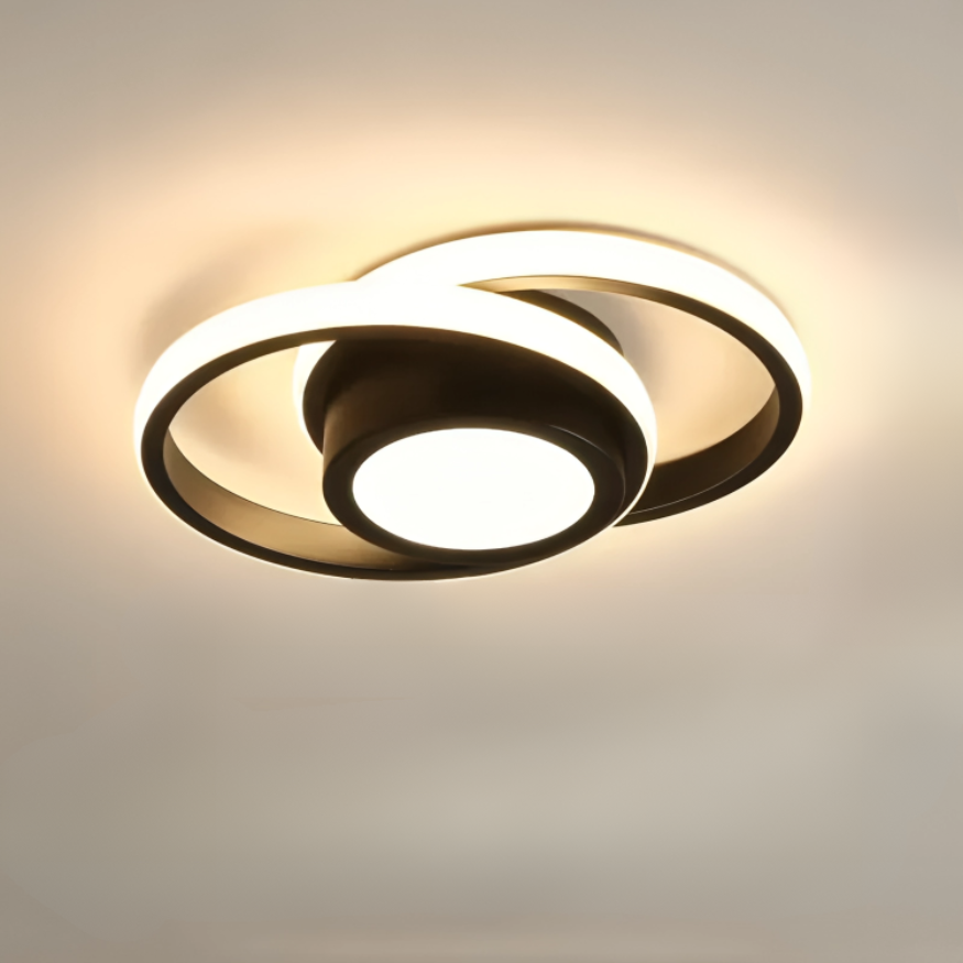 Luminova | Élégant Plafonnier LED Design Double Anneaux Moderne 11