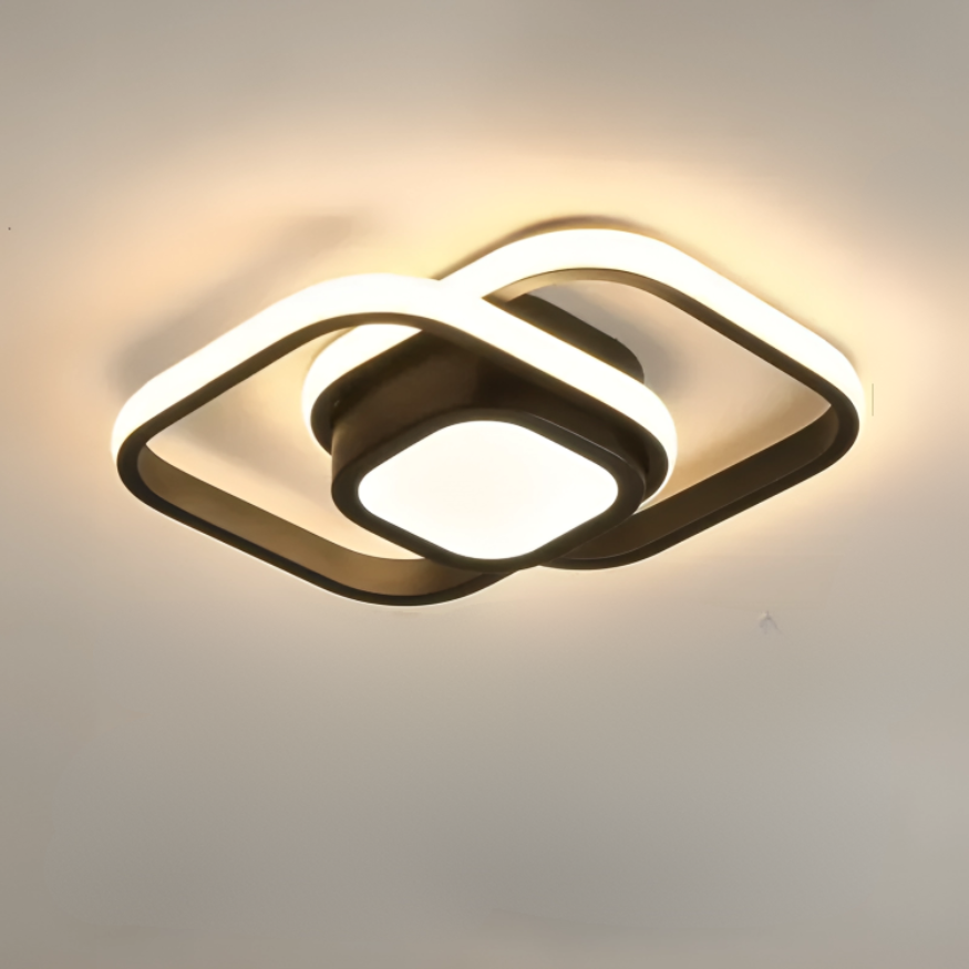 Luminova | Élégant Plafonnier LED Design Double Anneaux Moderne 8