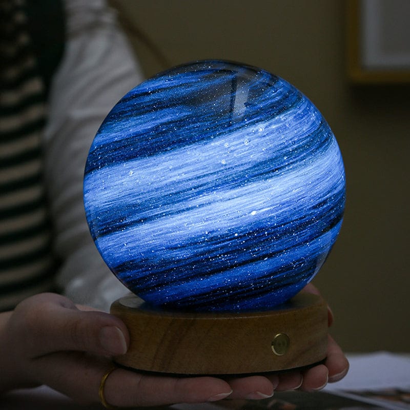 LunaSphere | Élégante Lampe d'Ambiance Lumineuse en Verre et Bois 3