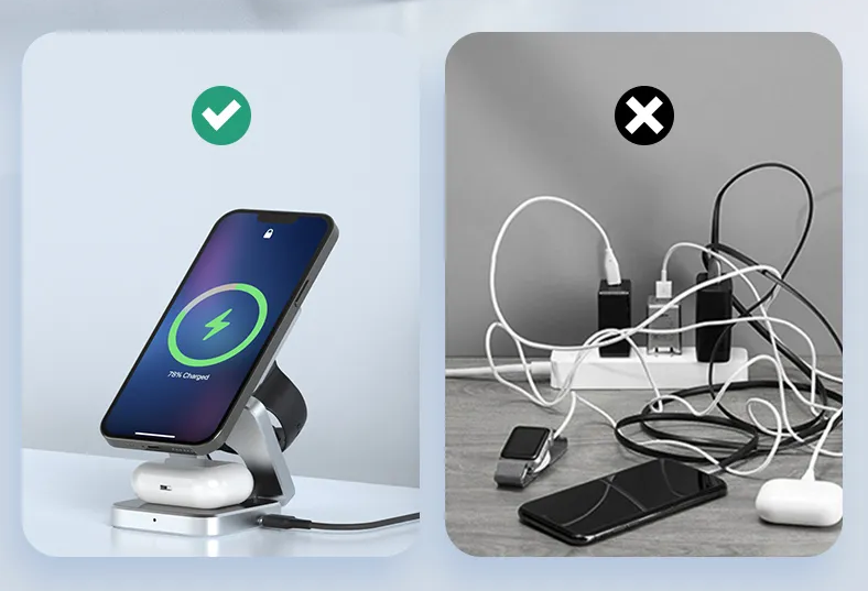 PowerFlex 3-en-1 Station - Charge Magnétique Pliable