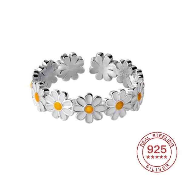 Bague Marguerite Florale Charmante - Argent 925