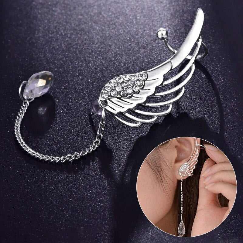Manchettes d'Oreilles Aile d'Ange Longues - Argent