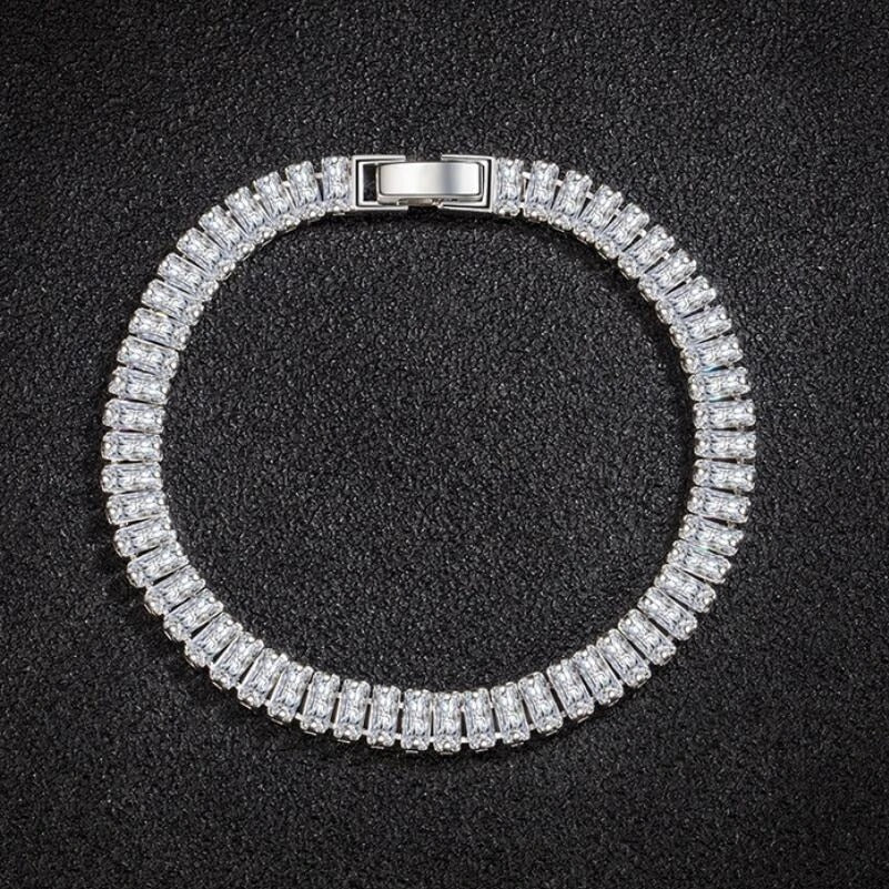 Bracelet Cristal Argent 925 Sterling Réglable Élégant