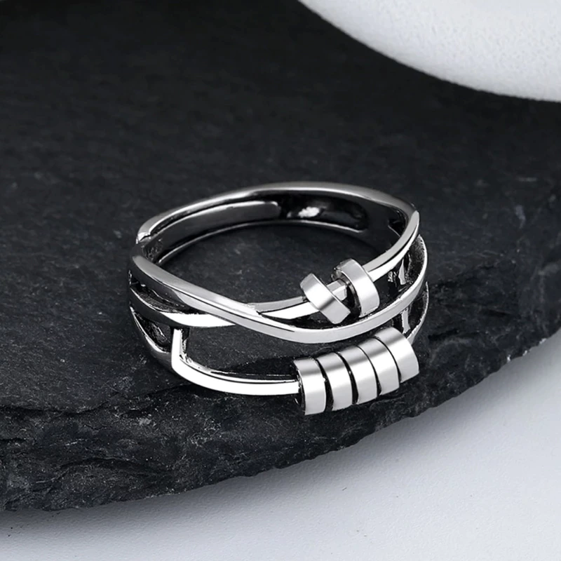 Bague Anti-Stress - Argent 925 Réglable Unisexe