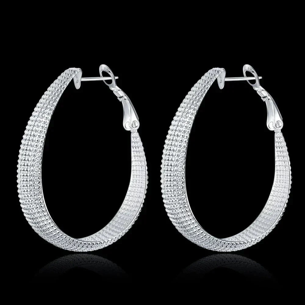 Boucles d'oreilles argent élégantes d'Europe