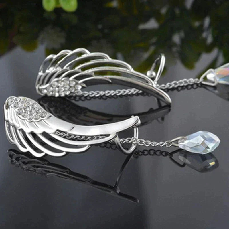 Manchettes d'Oreilles Aile d'Ange Longues - Argent