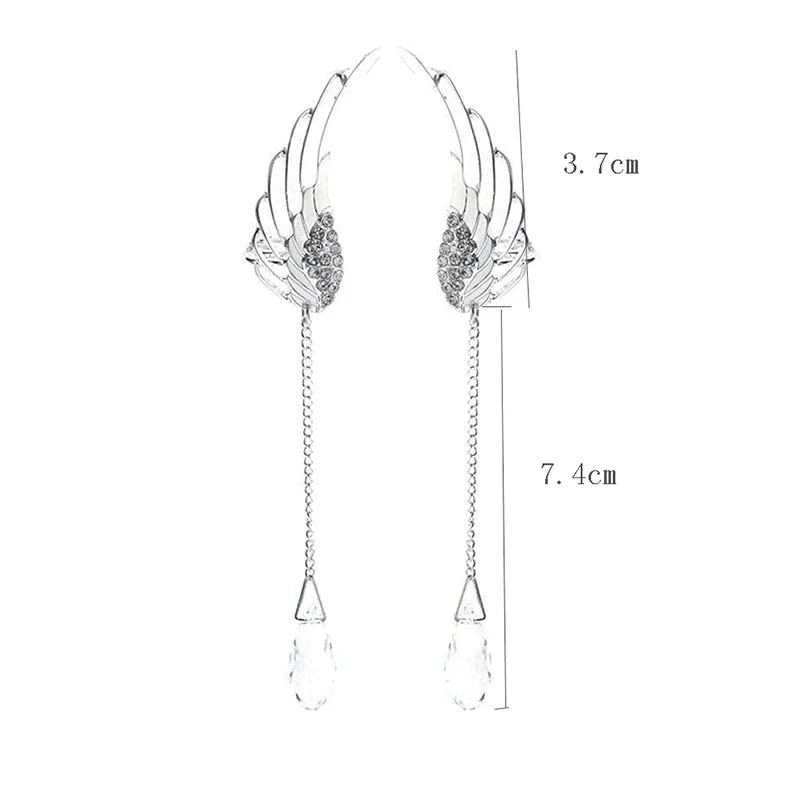 Manchettes d'Oreilles Aile d'Ange Longues - Argent
