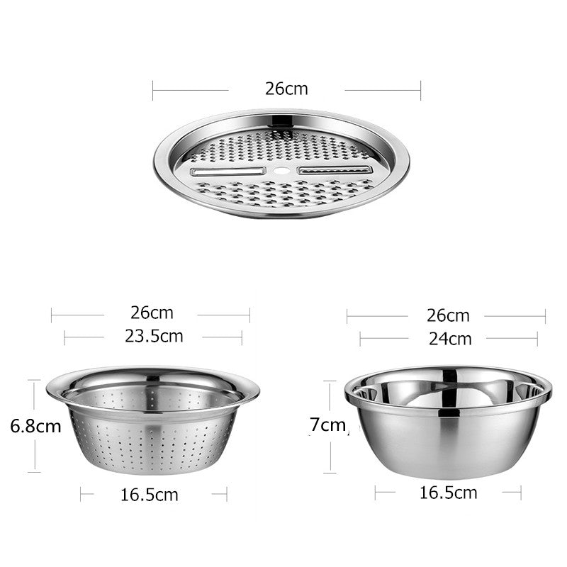 Master Chop - Râpe de Cuisine 3-en-1 en Acier Inoxydable
