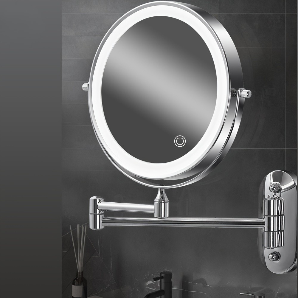 Miroir Coiffeuse Lumineux | Miroir Maquillage LED avec Lentille Grossissante | Éclairage Optimal pour Soins de Beauté Précis 1
