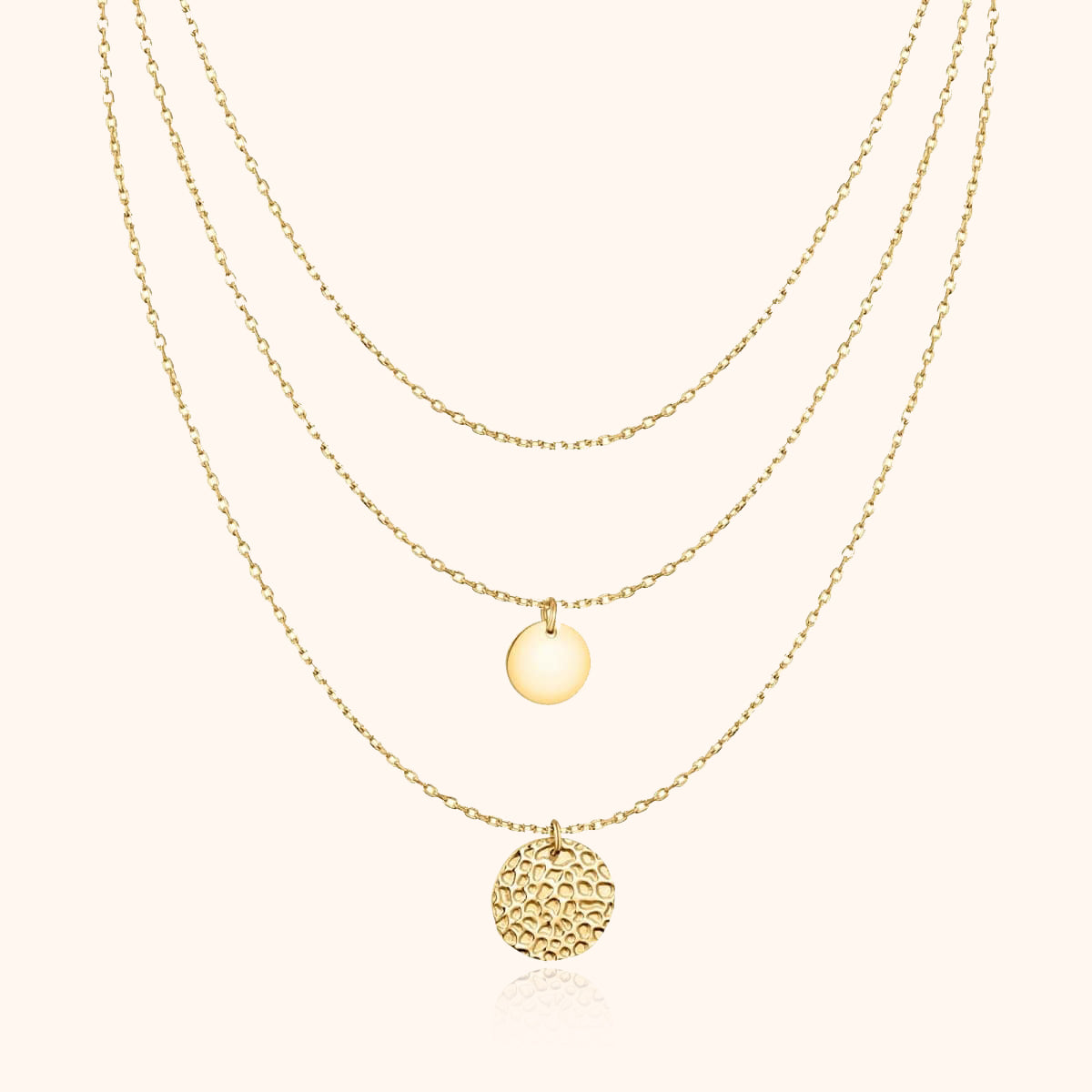 Aurora - Collier multicouche à cercles en argent 925, 3 rangées