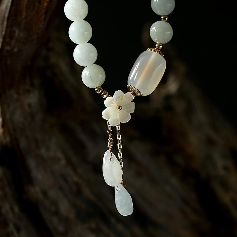 Serenity - Bracelet en jade, perles de jade vert naturel