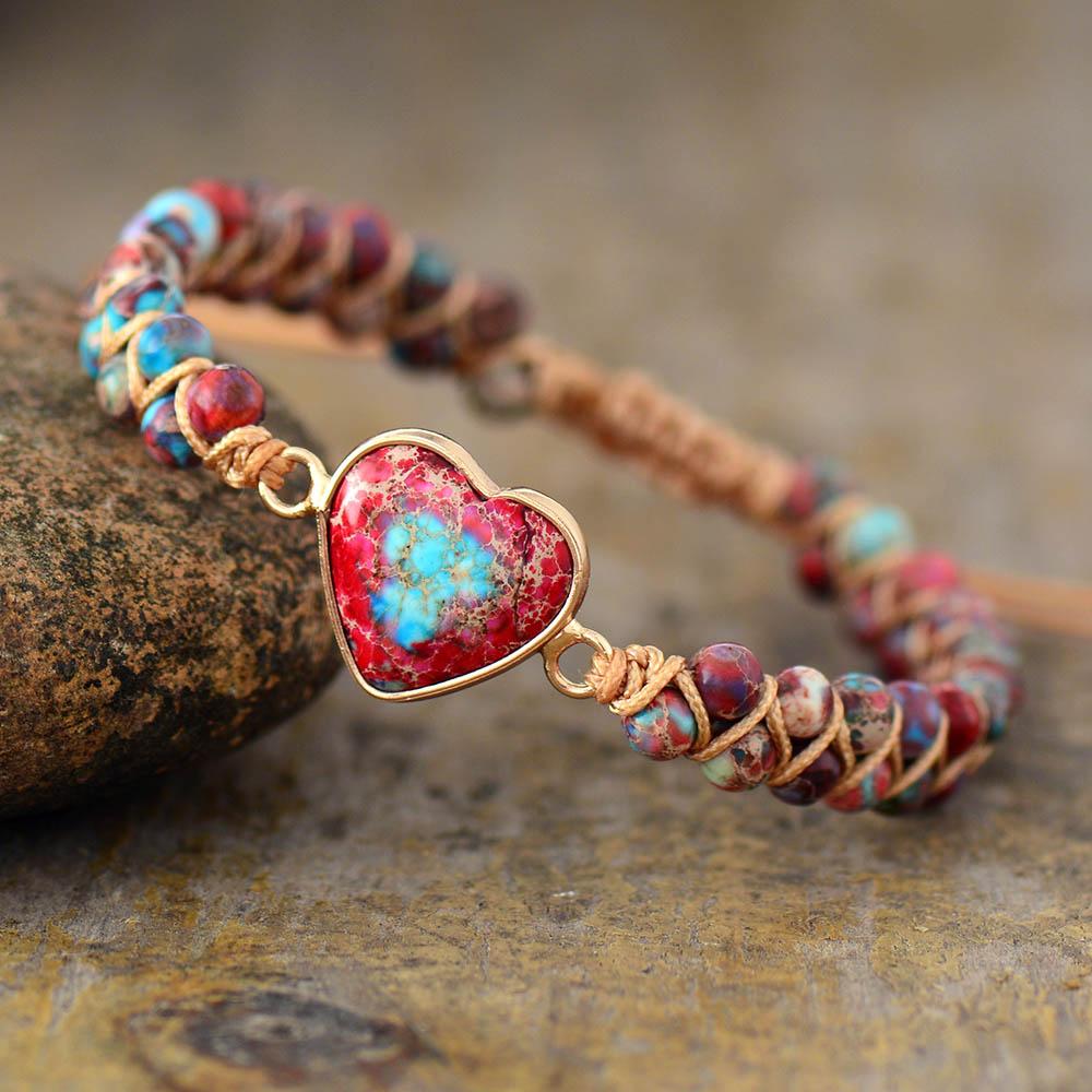 Amélie LoveStone Bracelet - Accessoire Jaspe Élégant