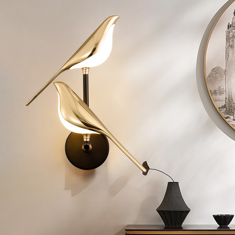 OiseauLumière | Élégante Applique Murale LED Design Nature Pour Chambre 2