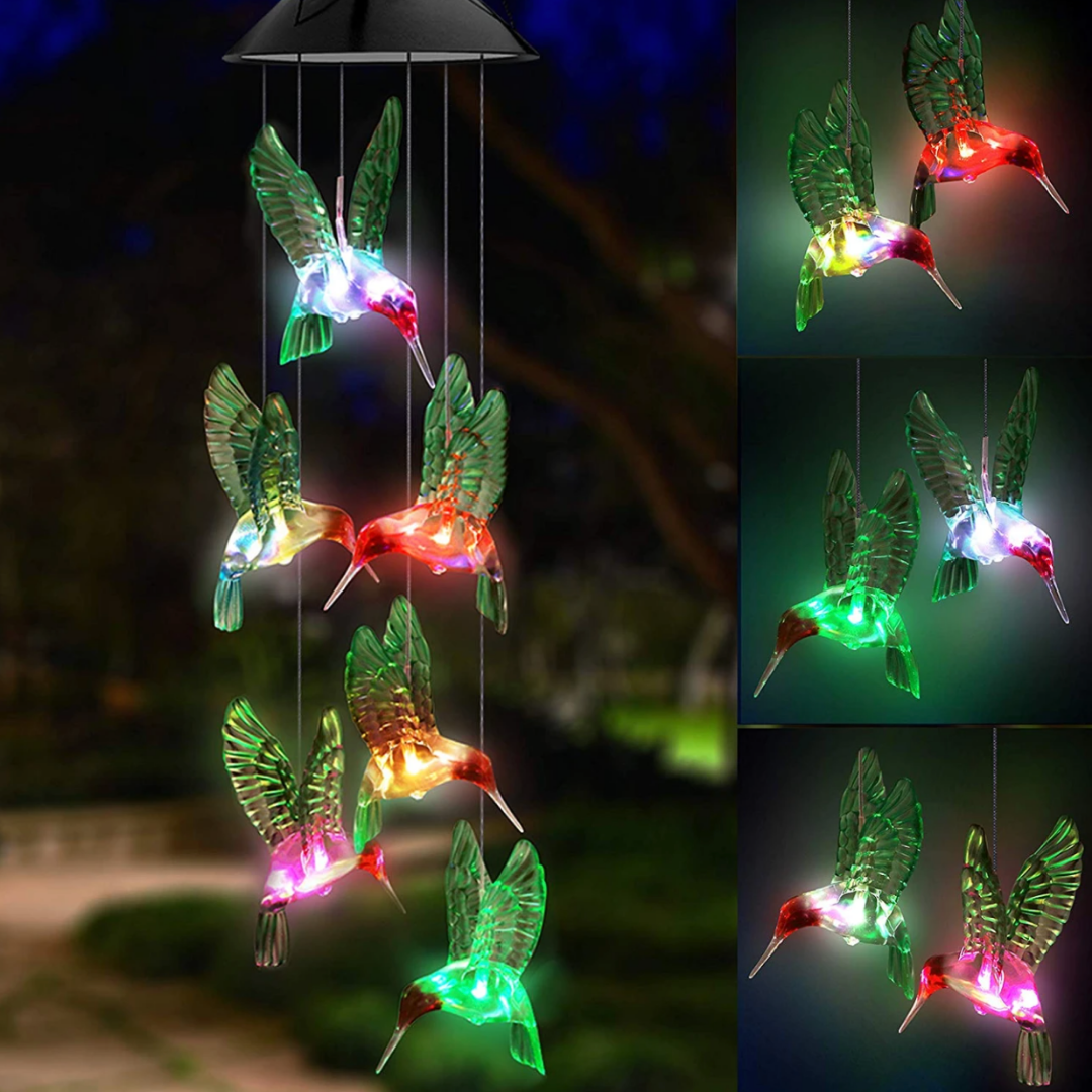 EnchantedGlow - Éclairage solaire LED de jardin colibri