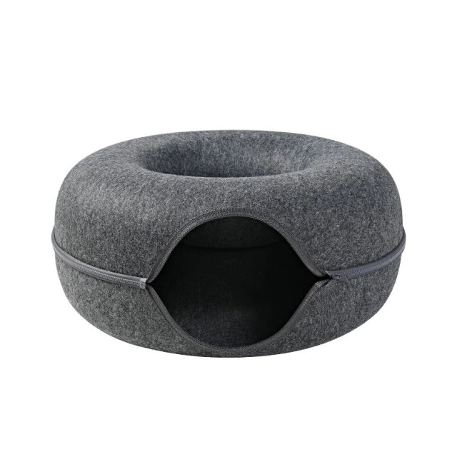 Purrfect Den - Tunnel Chat Luxe avec Couchage 50cm