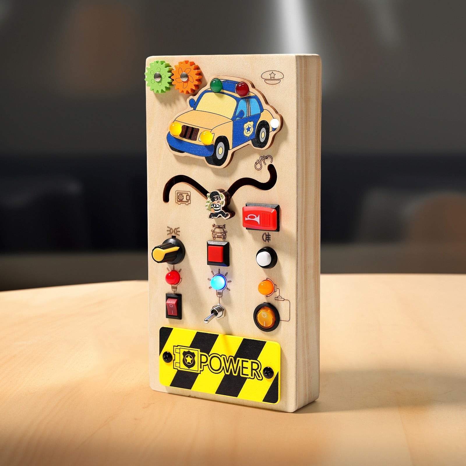 Plateau de Jeu Interactif en Bois | Jouet Éducatif avec 15 Lumières LED | Développement des Compétences pour Tout-Petits 1