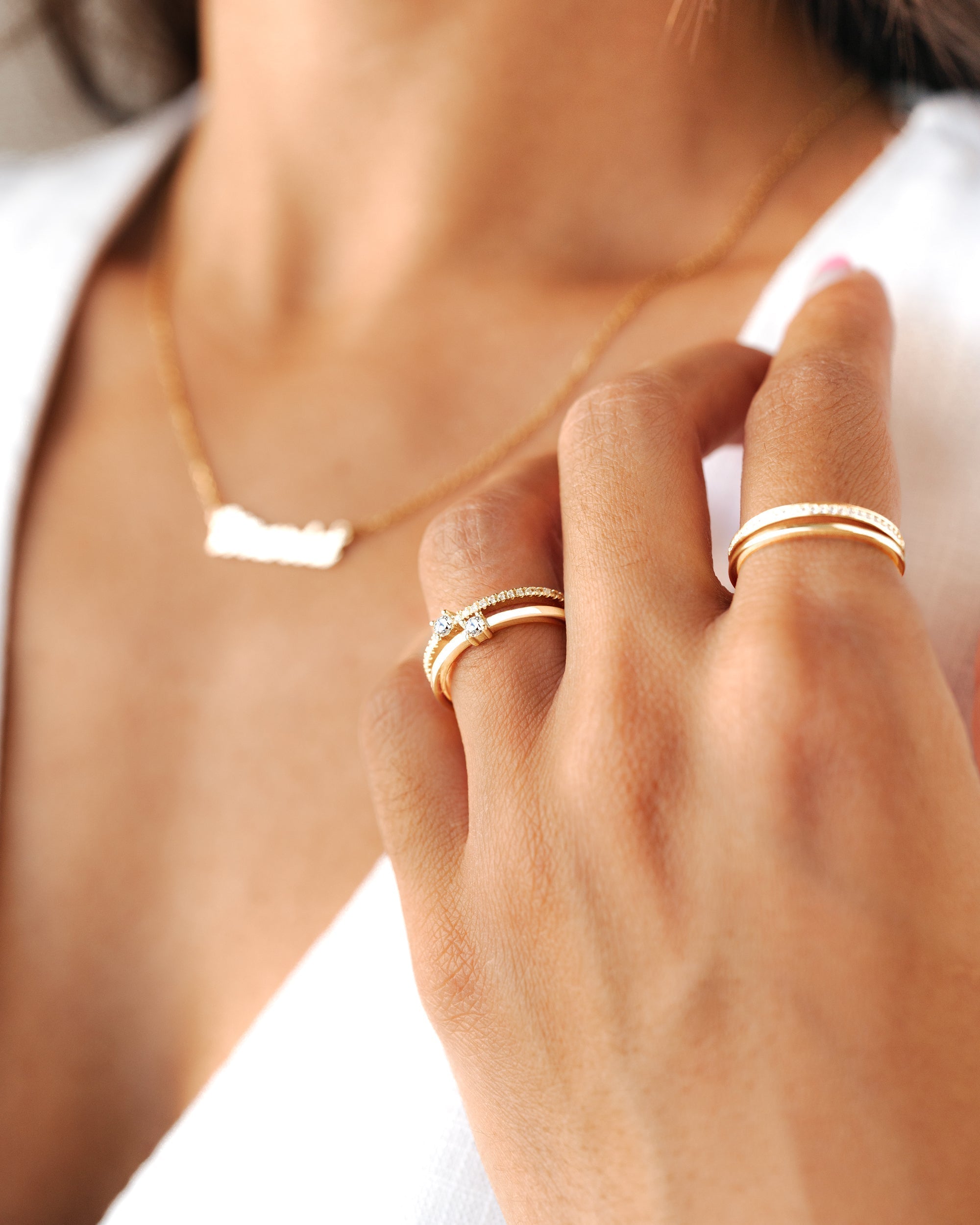 Sienna - Bague double zircone alliant raffinement et éclat