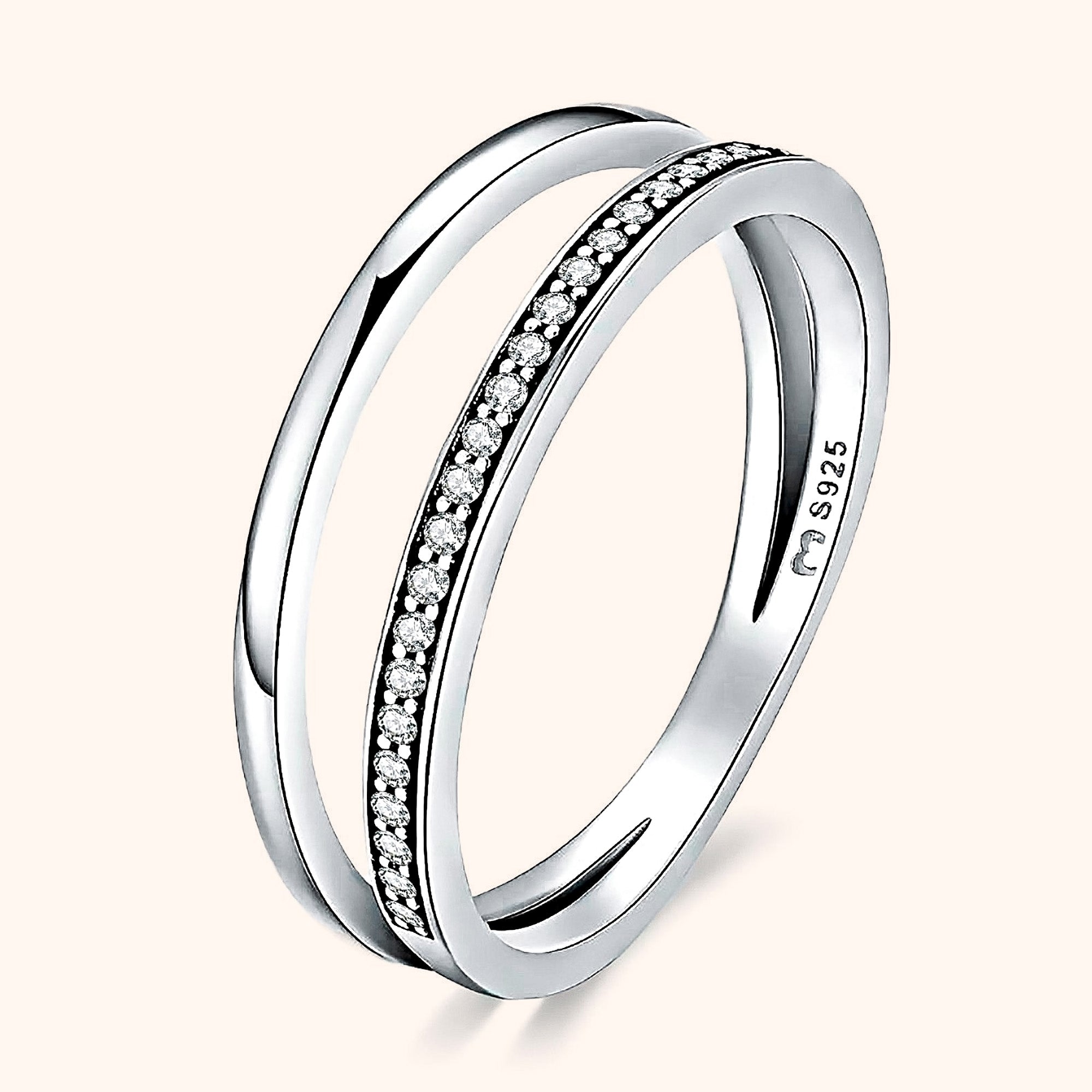 Sienna - Bague double zircone alliant raffinement et éclat