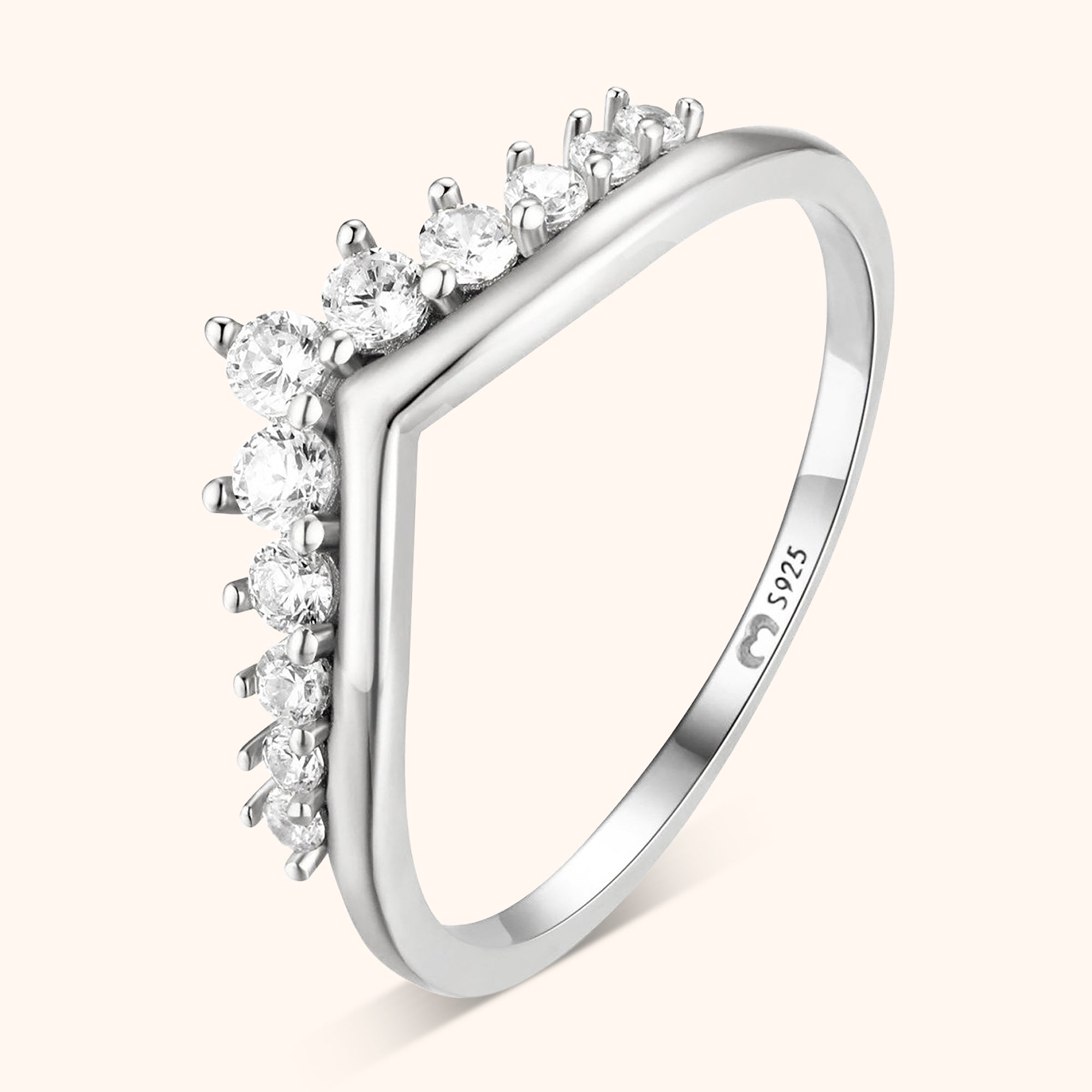 Allegra - Bague couronne en zircone, touche d'élégance