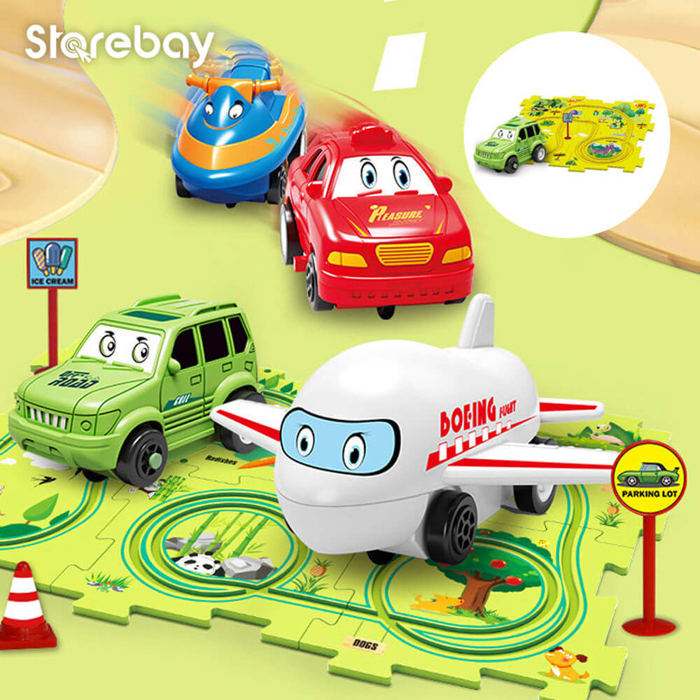 CreativeTrack Puzzle - Circuit Créatif Voiture Enfants