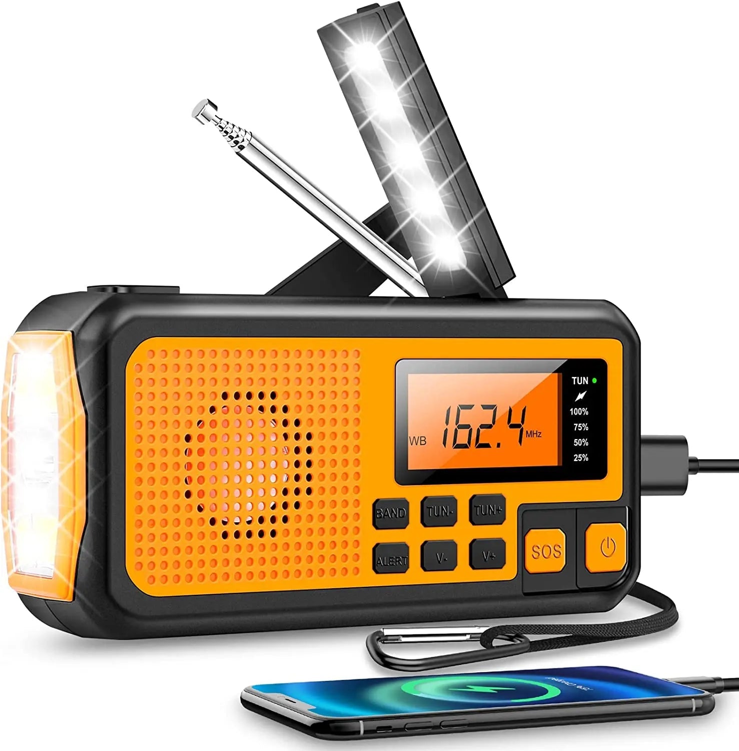 Radio Portable Multifonctionnelle avec Chargement Solaire | Outil Essentiel pour Aventures et Urgences 0