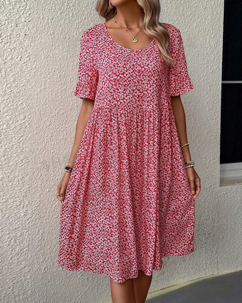 Robe Midi Fleurie - Élégante Tenue Polyvalente pour Femmes 1