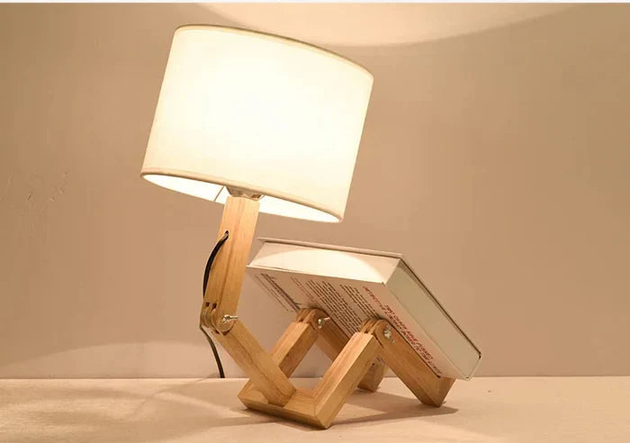 RoboWood | Créative Lampe de Table Réglable en Bois avec Support de Livre 1