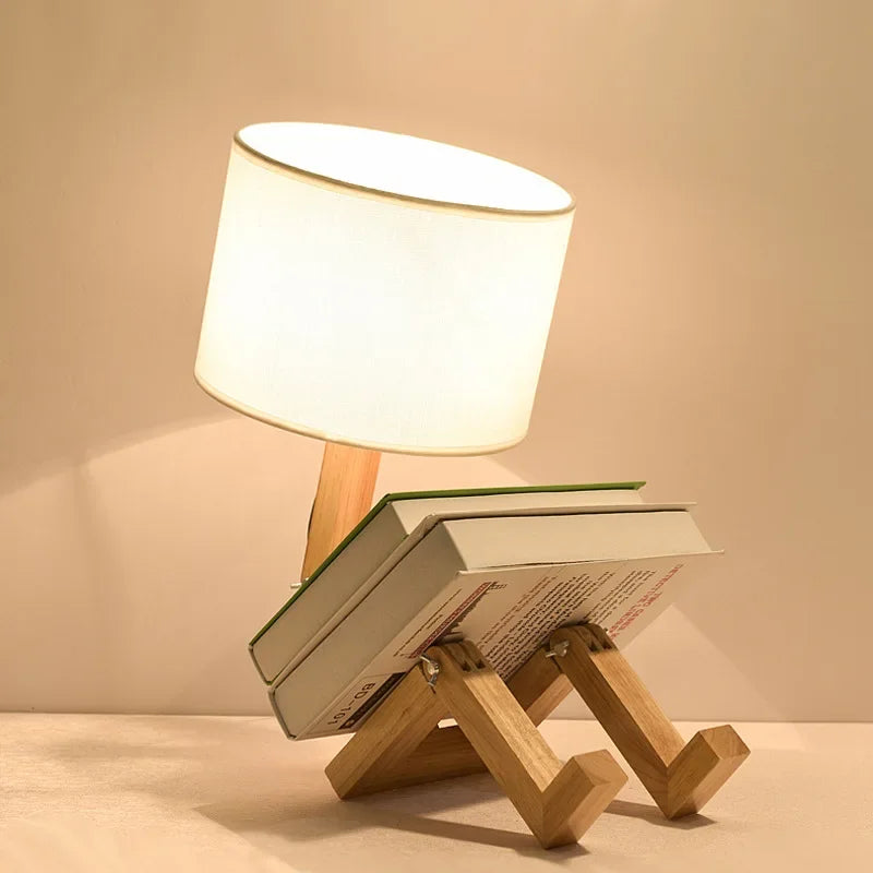 RoboWood | Créative Lampe de Table Réglable en Bois avec Support de Livre 7