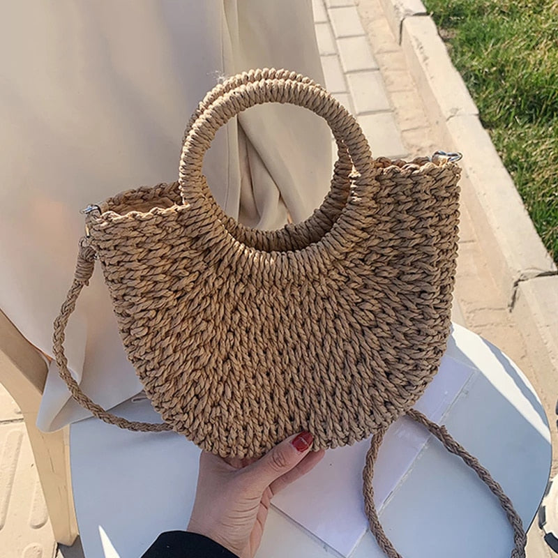 RomyBag – Sac Bandoulière en Rotin Estival
