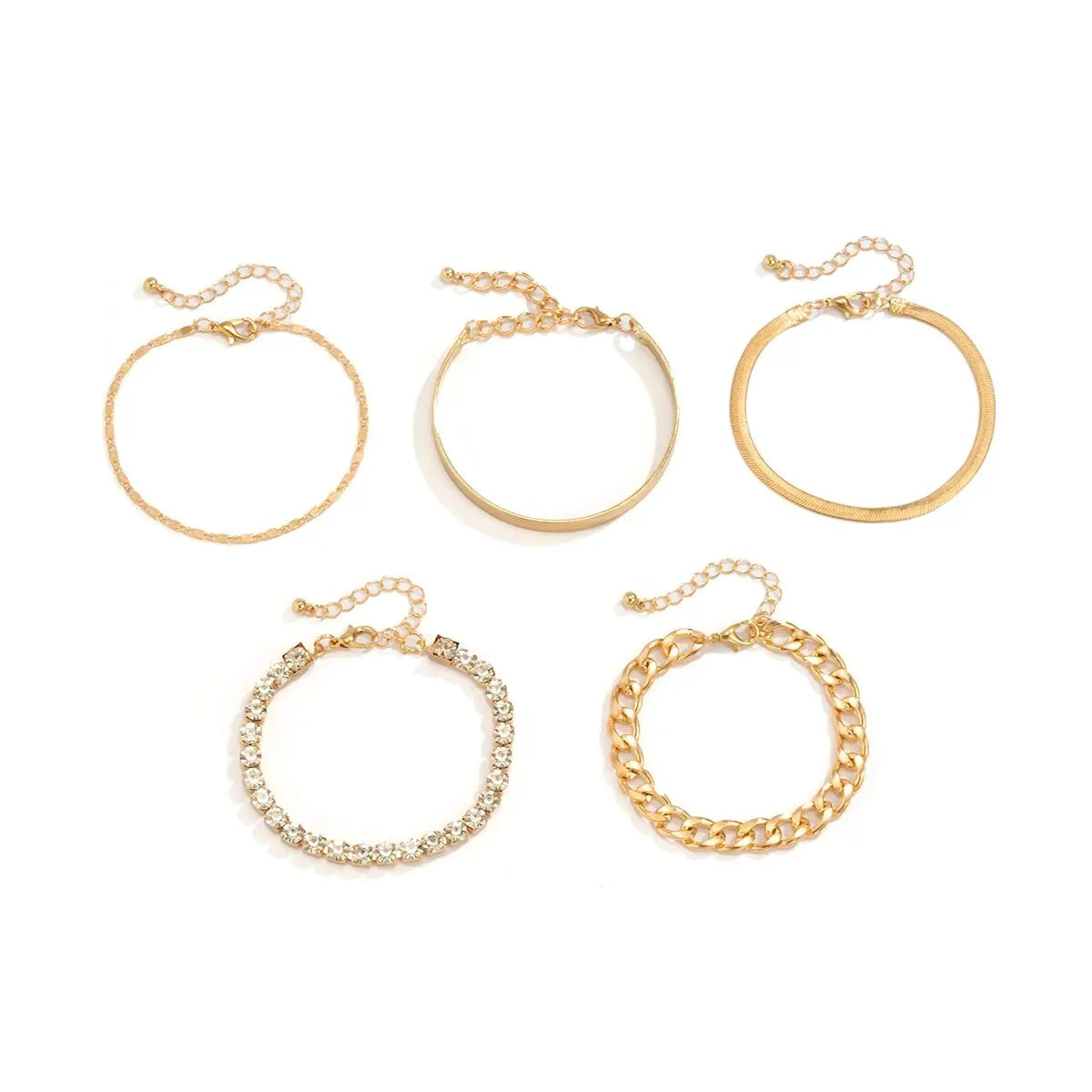 SnakeEdge - Set de 5 bracelets chaîne serpent