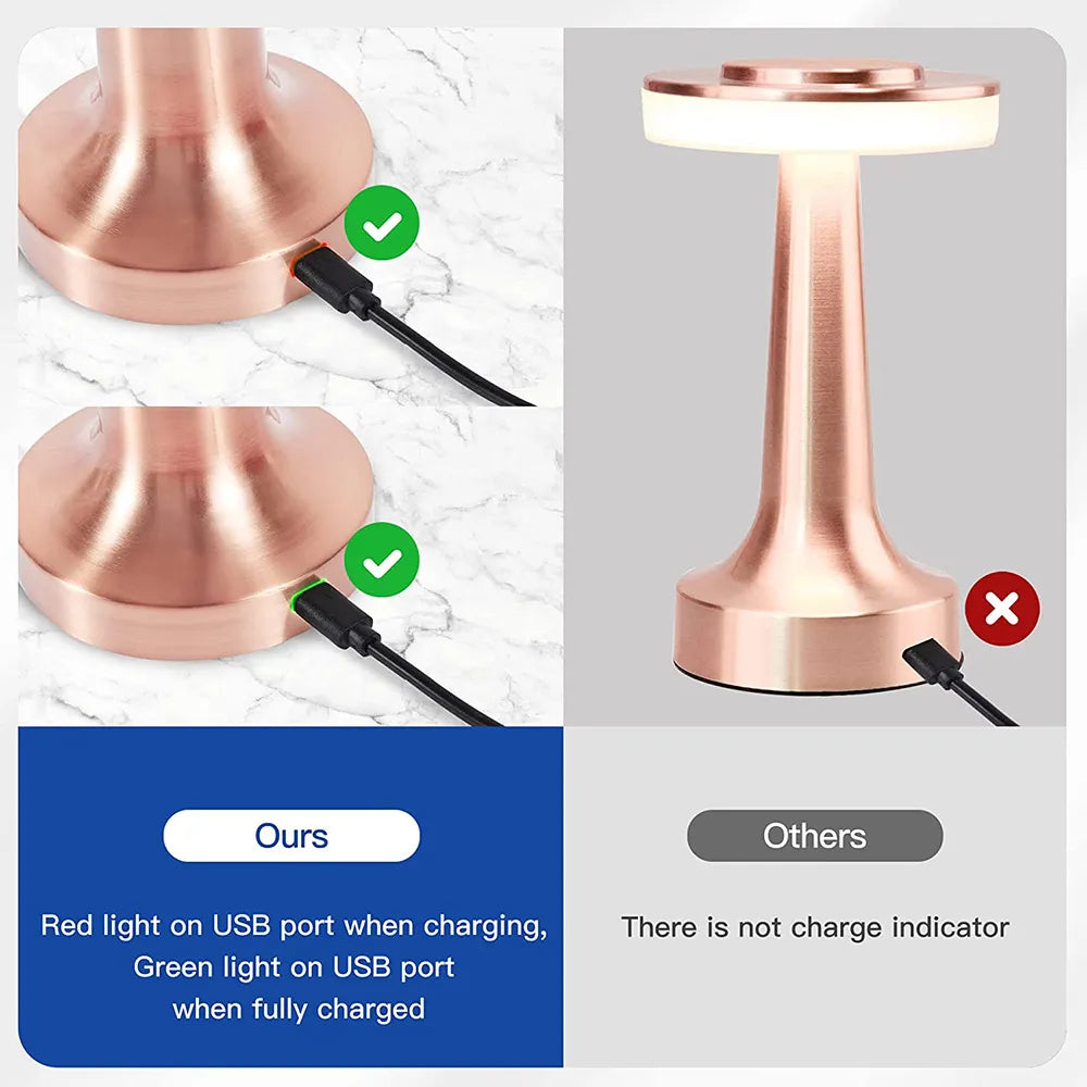 LumiCrest - Lampe LED rétro rechargeable sans fil