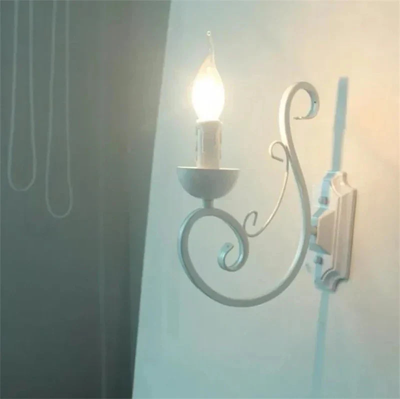 LuminousEra - Applique Murale Blanche Vintage avec Douille E14 Style Bougie