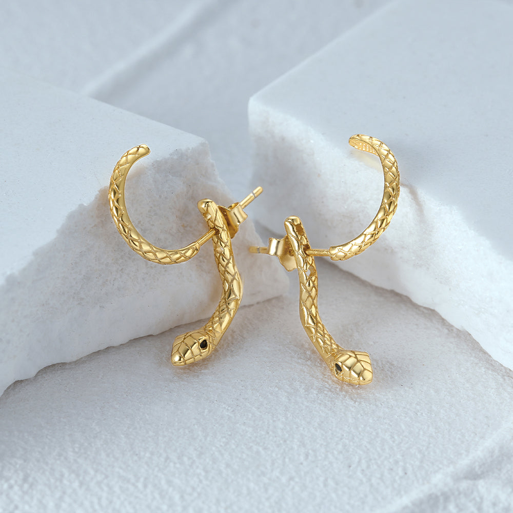 SerpentEdge - Boucles d'oreilles élégantes en forme de serpent