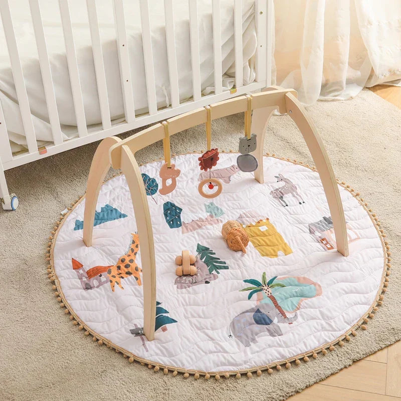 Montessori RattleFrame - Portique Bois Hochets pour Bébé