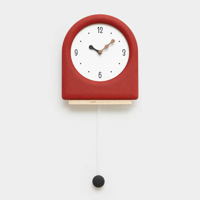 CremePendulum Clock - Horloge murale a pendule au design coreen moderne