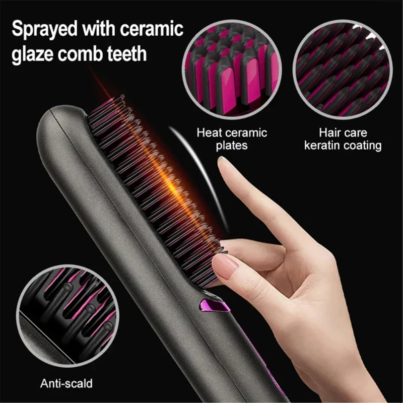 Tima Brush – Brosse Lissante Sans Fil Rechargeable