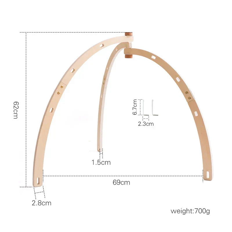 Montessori RattleFrame - Portique Bois Hochets pour Bébé