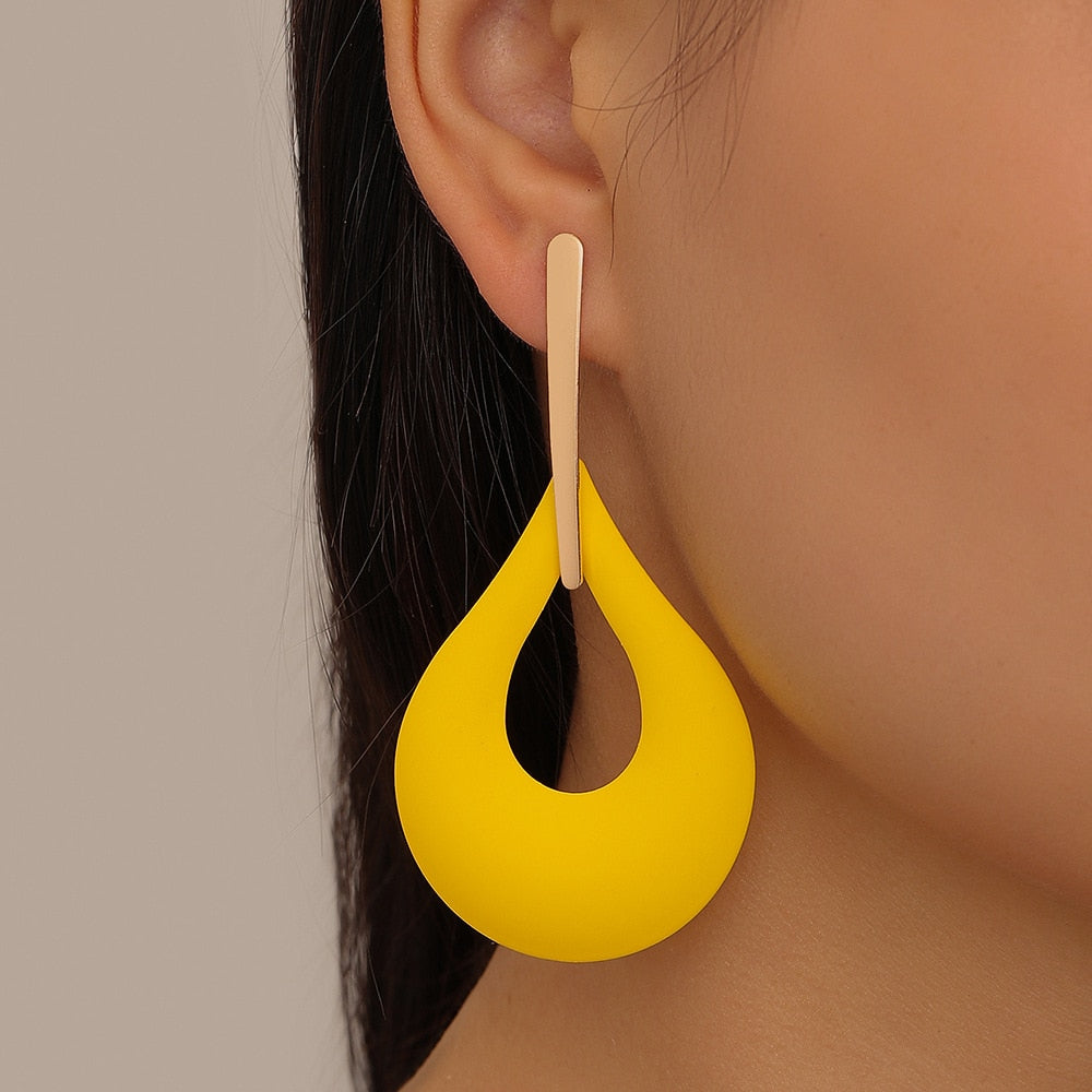 Boucles d'Oreilles Goutte Colorée Artistique Design Unique