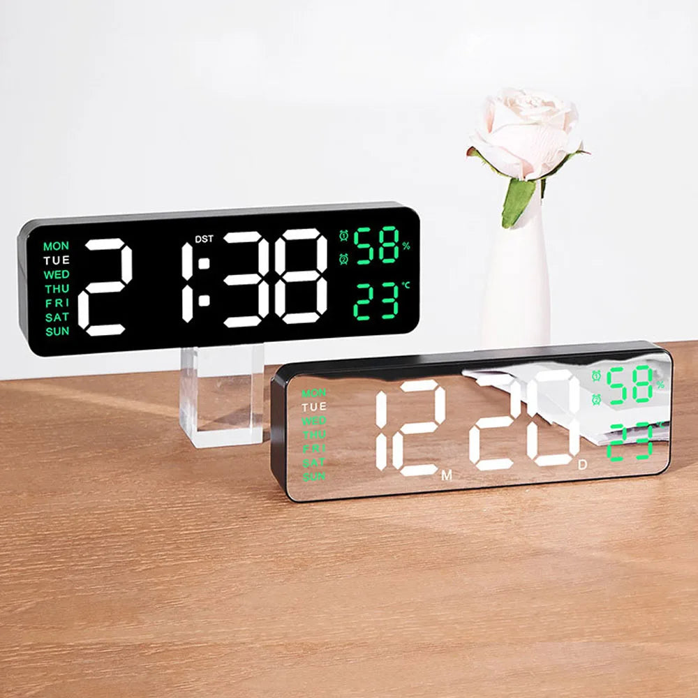 TimeGlow Clock - Réveil Numérique LED avec Température et Calendrier