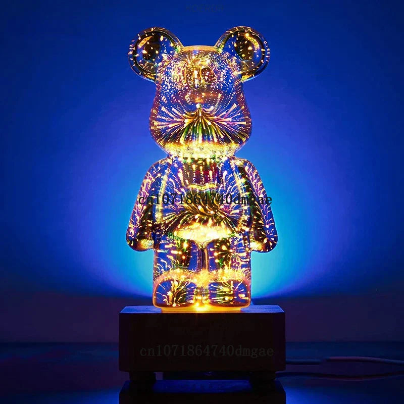 StarBear - Lampe 3D Effet Feux d'Artifice Magique