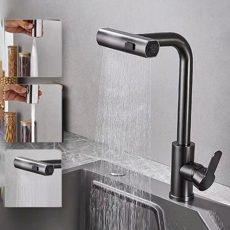 AquaTwist - Robinet de Cuisine Élégant avec Bec Pivotant Flexible