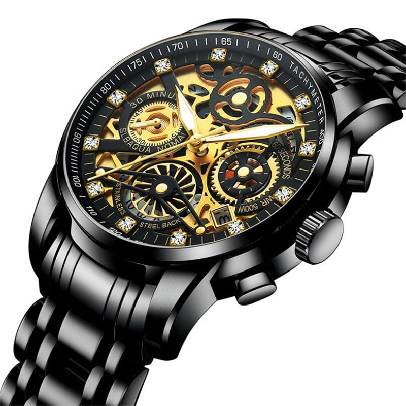 SkeletonWatch - Montre Homme Squelette Design Noir