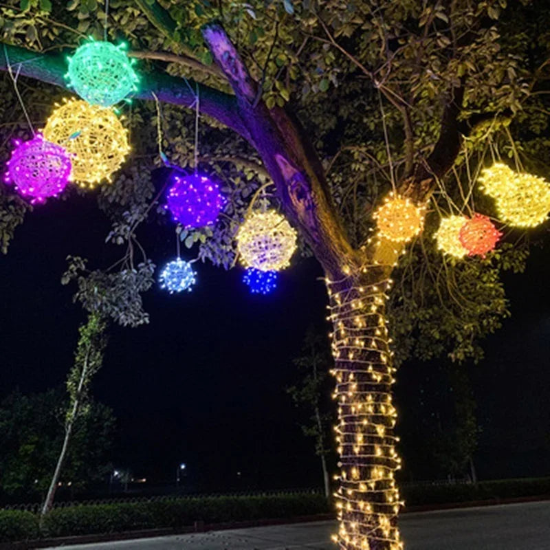 Sphere - Guirlande lumineuse en rotin pour fêtes et décoration élégante