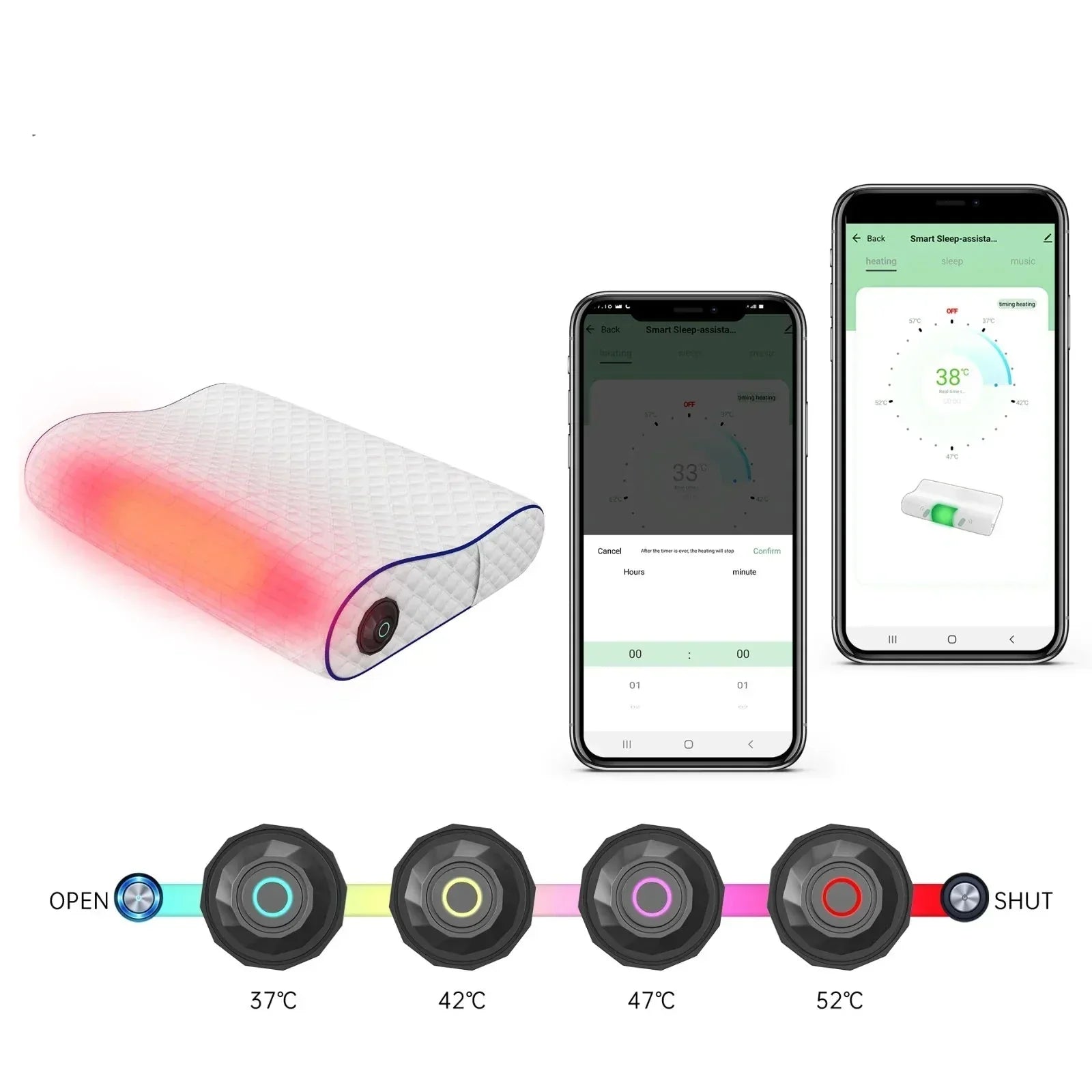 SleepHarmony - Oreiller à mémoire de forme avec haut-parleur Bluetooth
